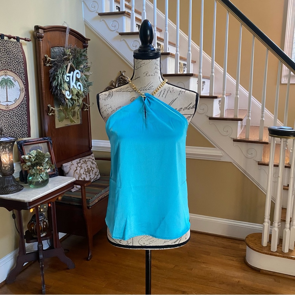 She + Sky key hole necklace halter top